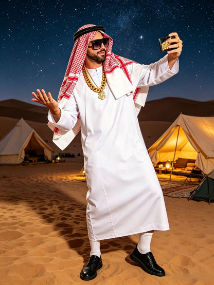 New Arab Emirate Costume Shepherd Rich Arab Prince Adult Role Playing Fantasia Halloween Carnival Costume Hot Selling