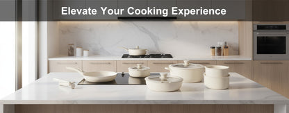 12 Pcs Ceramic Nonstick Cookware Set, Carote Pots and Pans with Removable Handles, Non-Toxic Cow Print Design Kitchen Essentials