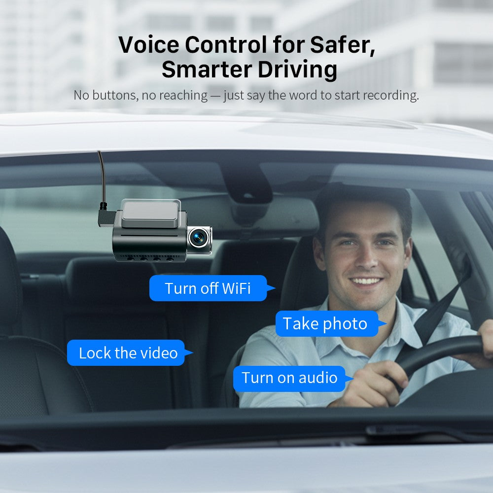 Câmera de painel KAWA D7 4K dianteira e traseira, gravador de vídeo 4K WiFi6, câmera automotiva, mini câmera traseira DVR para veículos, Dashcam com controle por APP/Voz