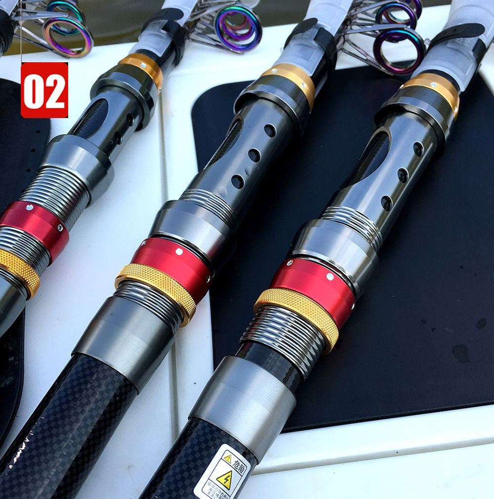 Vara de Pesca e Carretilha de Fibra de Carbono 1.8-3.6m Super Dura Vara de Pesca Telescópica Kit Carretilha de Spinning Resistência Máxima 3-8kg Pesca