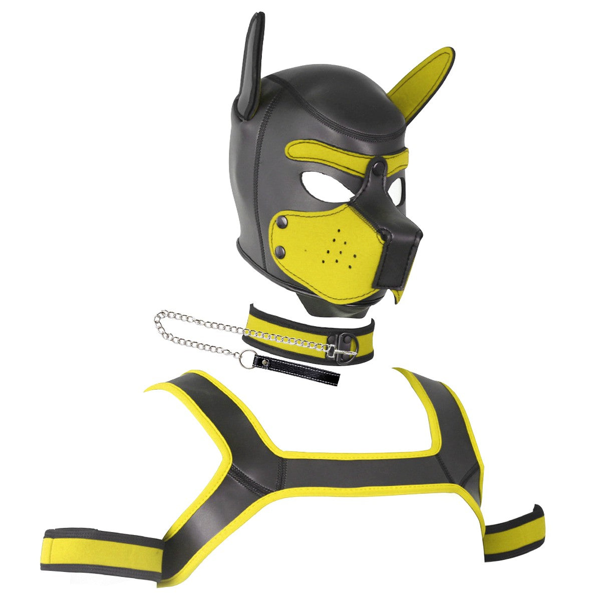 Yellow Neoprene dog headgear vest collar armband costume party costume mask cosplay Halloween gift Christmas gif