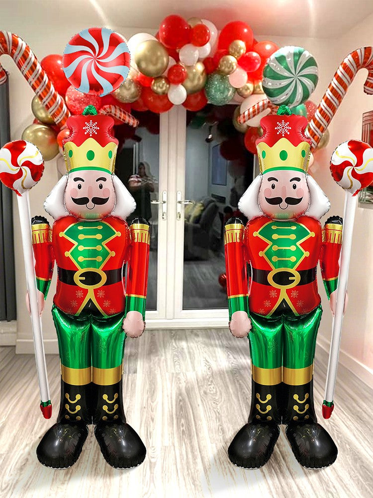 3pcs Large Standing Candy Walnut Guard Balloons, Christmas Theme Event and Scene Decorations, Birthday, New Year's Eve