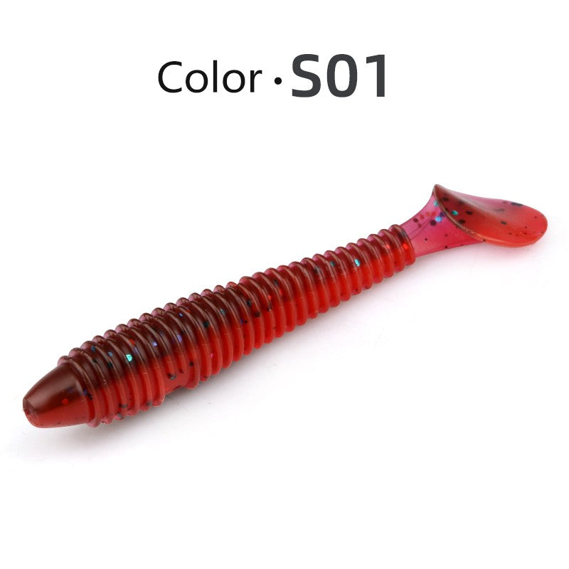 Iscas de Pesca MEREDITH Swing Impact FAT 75mm 85mm 180mm Iscas com Cauda de Remo Wobbler Isca Macia de Pesca para Baixo Isca de Silicone