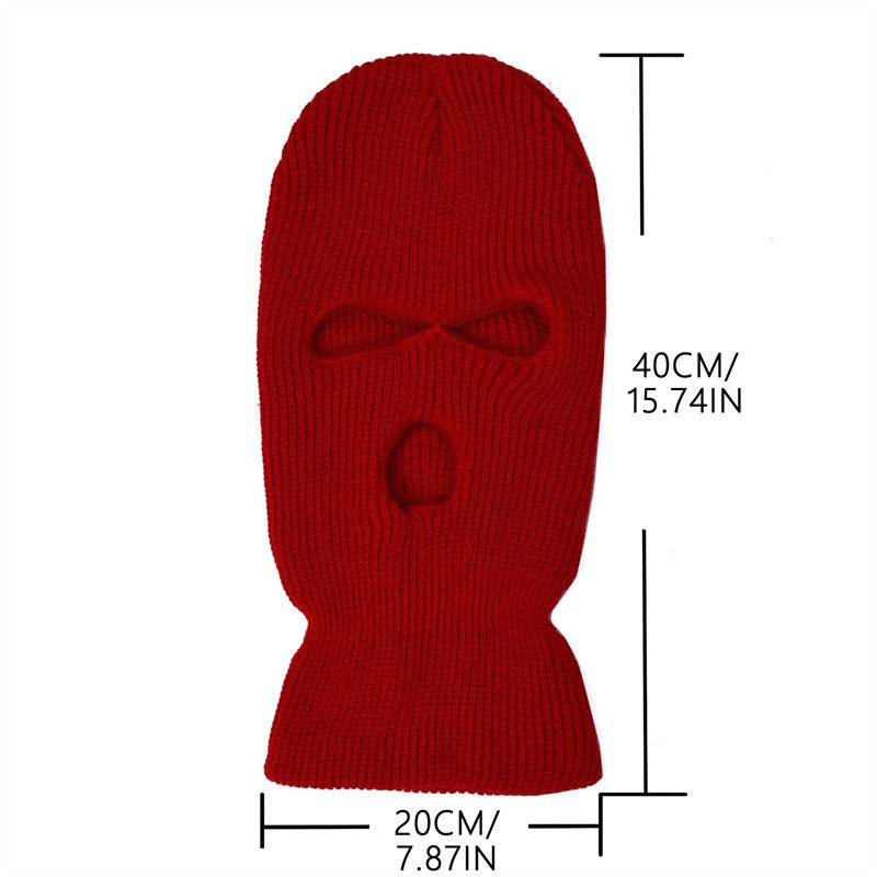 New Full Face Cover Ski Mask Hat 3 Holes Balaclava Army Tactical CS Windproof Knit Beanies Bonnet Winter Warm Unisex Caps