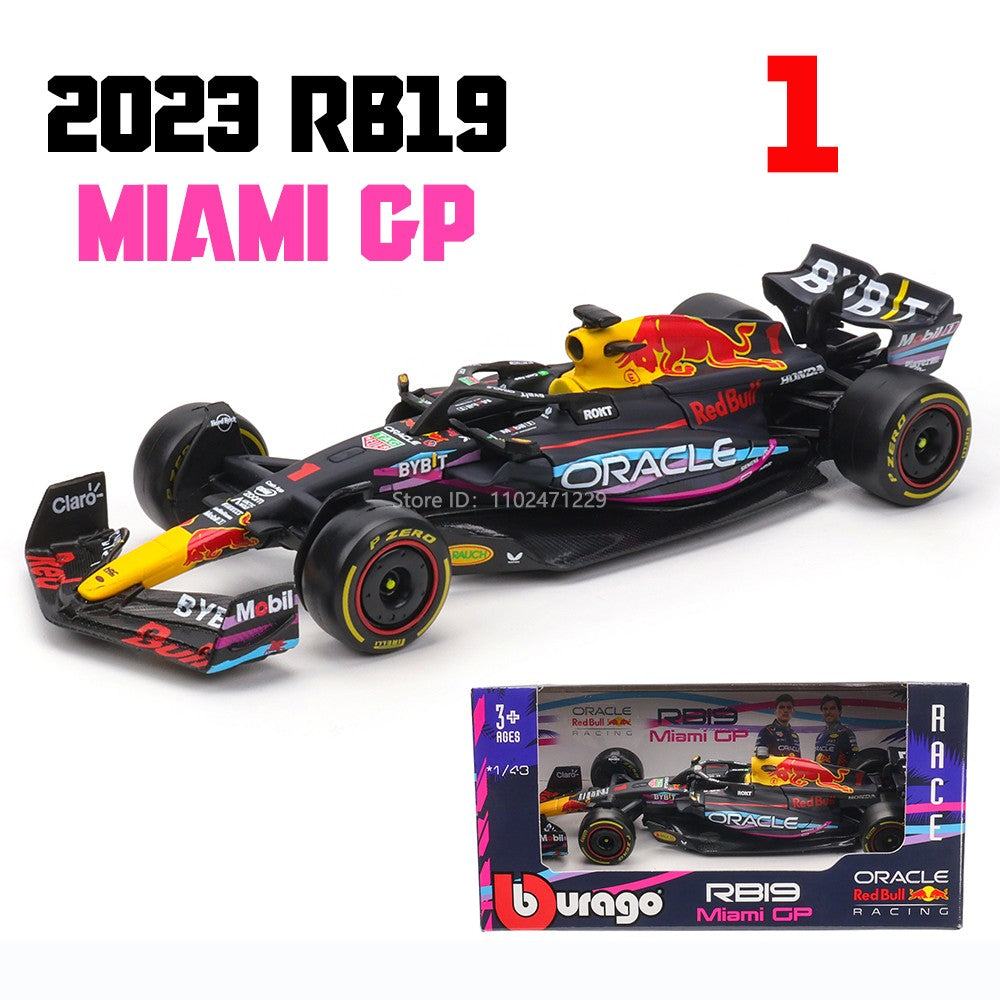 Bburago 1:43 F1 Aston Martin Aramco F1 Team AMR23 2023 #14 Alonso #18 Stroll Carro de Liga Metálica Modelo Fundido Colecionável