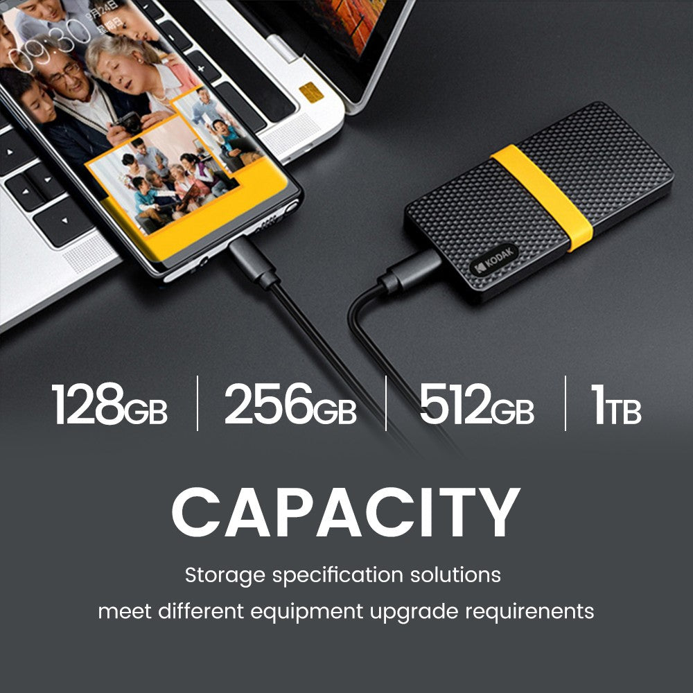 KODAK USB3.1 GEN2 SSD 1TB Disco Rígido Externo 128GB 256GB 512GB 1TB Mini PSSD de estado sólido para PCs laptops disco duro externo