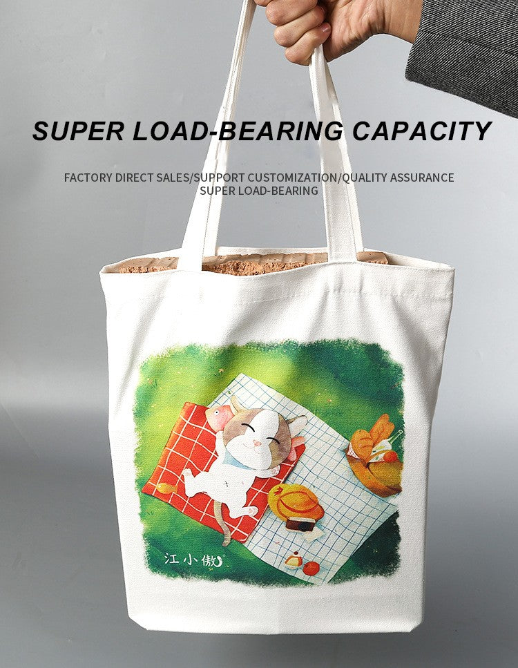 Wholesale Custom 50pcs/Lot Reusable Cotton Grocery Shopping Bags Printed logo High capacity Canvas Tote Bag