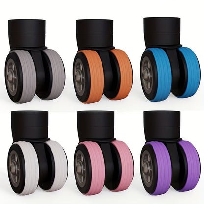4 Peças de Capas de Silicone para Rodas de Bagagem, Protetores de Roda de Mala Autoadesivos Recortáveis, Rodas Silenciosas e Redução de Desgaste, Viagem