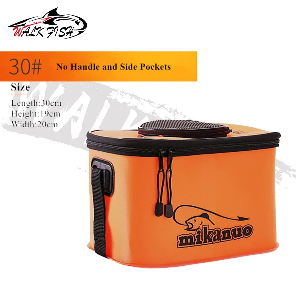 WALK FISH Bolsa de Pesca Espessa Dobrável de EVA Balde de Pesca Portátil Caixa de Peixe Vivo Armazenamento ao Ar Livre Bolsa Impermeável para Acampamento e Caminhada
