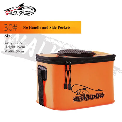 WALK FISH Bolsa de Pesca Espessa Dobrável de EVA Balde de Pesca Portátil Caixa de Peixe Vivo Armazenamento ao Ar Livre Bolsa Impermeável para Acampamento e Caminhada