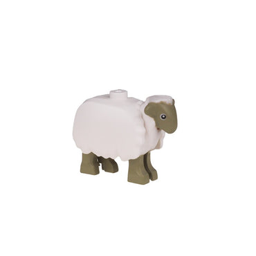 MOC City Animal Building Block Street View Farm Pasture Field Long Cashmere Sheep Zoo Scene Pet Accessories Bricks Friends Toys