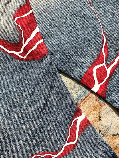 retro y2k gothic lightning graphic jeans wide legs loose loose hip-hop street style men and women fashion clothing