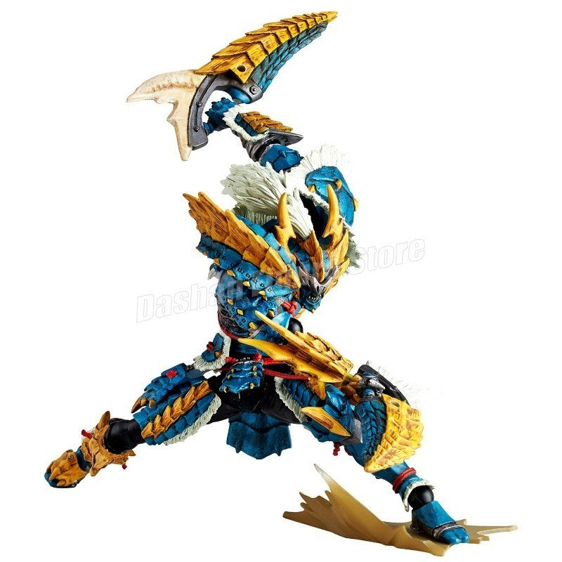 Kaiyodo Monster Hunter Rathalos Boneco de Ação Revoltech Yamaguchi Espadachim Modelo Reus Dragão de Fogo Macho Zinogre Brinquedo em Miniatura