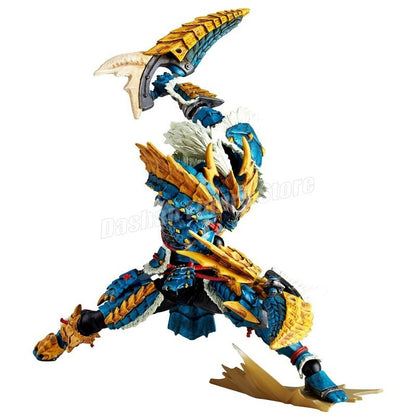 Kaiyodo Monster Hunter Rathalos Boneco de Ação Revoltech Yamaguchi Espadachim Modelo Reus Dragão de Fogo Macho Zinogre Brinquedo em Miniatura