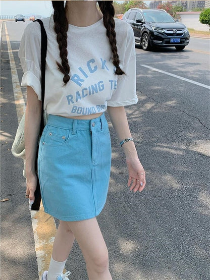 new summer fashion cusual brand female women girls Denim Skirt