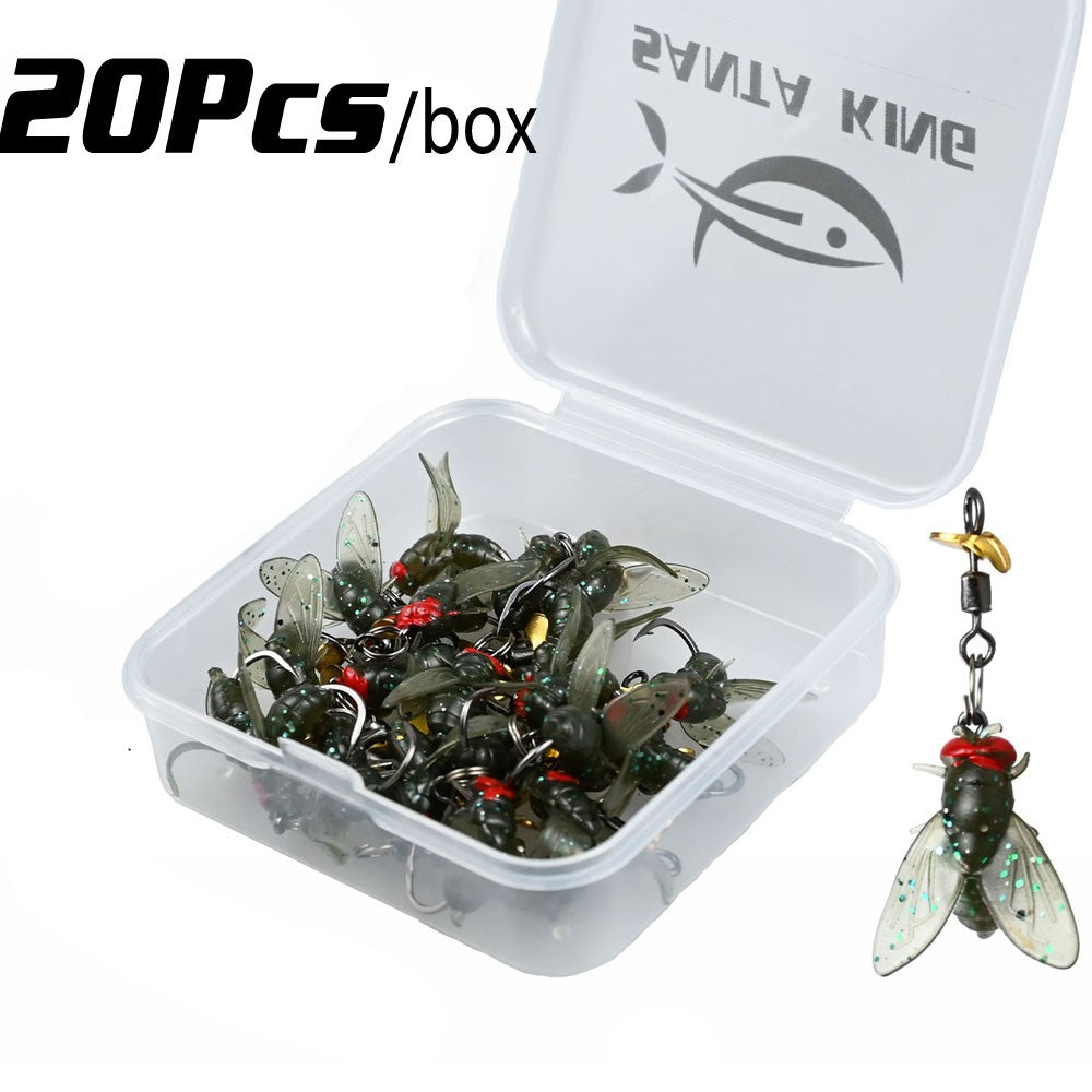 10/20 Peças Isca de Pesca com Mosca Biônica com Hélice Giratória, Lâmina Giratória, Lâmina de Metal Rotativa, Anzóis para Pesca