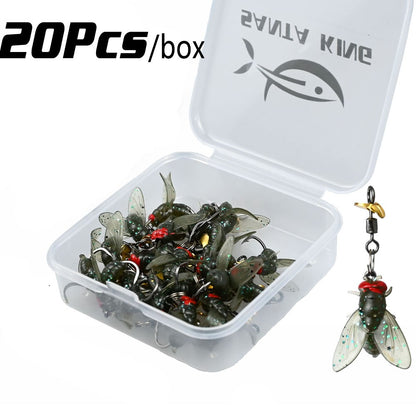 10/20 Peças Isca de Pesca com Mosca Biônica com Hélice Giratória, Lâmina Giratória, Lâmina de Metal Rotativa, Anzóis para Pesca