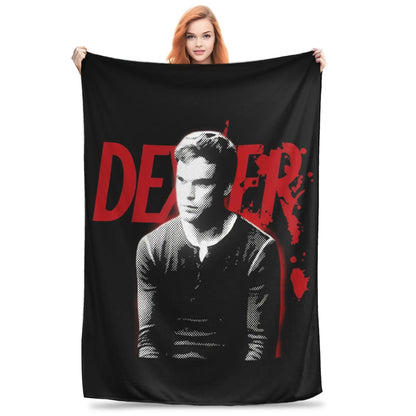 Dexter TV Drama Morgan Manta de malha Filme de terror Cobertor de pelúcia Macio e quente para cama ou sofá