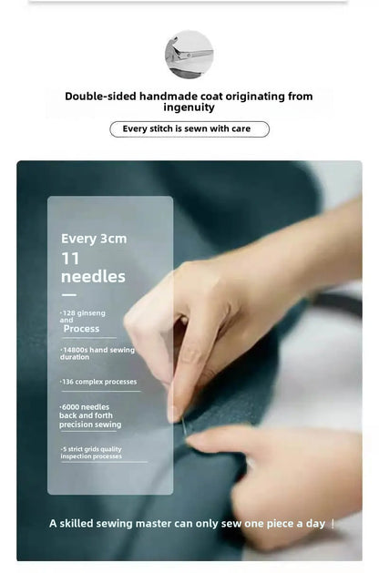 Fashionable Age-Reducing Double-Sided Woolen Coat Medium-Length 2024 Spring New Loose-Fit Slimming Woolen Jacket For Women