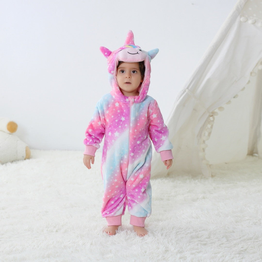 Baby Unisex Romper Newborn Unicorn Animal Cartoon Onesies Pajamas Anime Cosplay Costumes for Kids Boys Girls Christmas Halloween