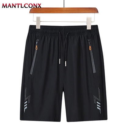 Quick Dry Shorts Men Summer Thin Short Pants Running Sports Bottom Gym Fitness Beach Zipper Pocket Loose Short Sweatpants Men