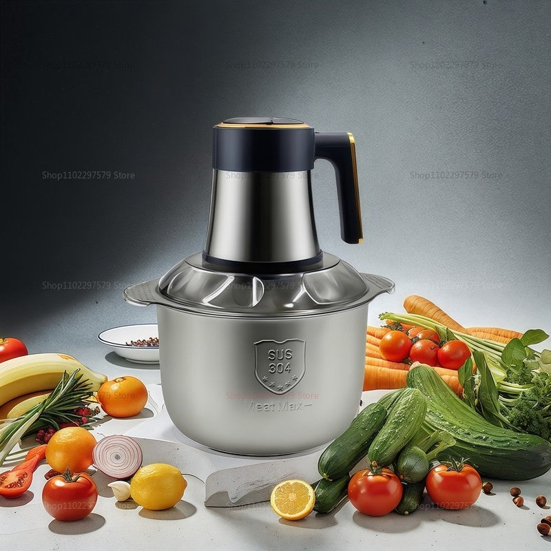 Liquidificador de aço inoxidável multifuncional para carne, frutas, vegetais, processador de alimentos, moedor de carne elétrico de cozinha com cinco velocidades