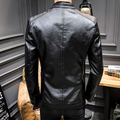 New Spring Men Slim Leather Blazers Jackets PU Leather Suits Coats Good Quality Male Business Casual Fit Suits Jackets Size 6XL