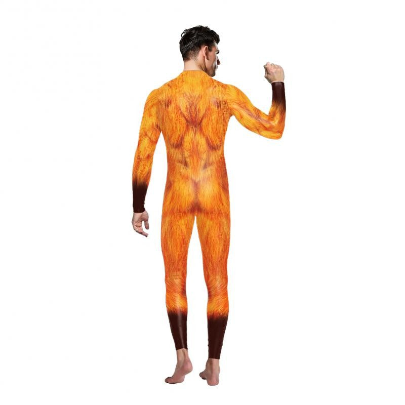 Halloween Animal Jumpsuit Snake Cosplay Costume Tiger Bodysuit Spandex Jumpsuit Party Carnival Stage Performance Dress Up