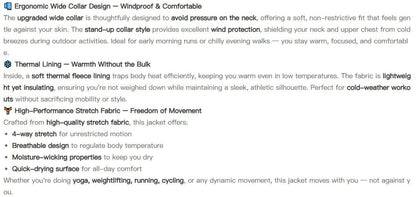 Women's High-End Velvet Yoga Jacket Stand Collar Long Sleeve Fitness Running Training Top for Autumn Winter Sports