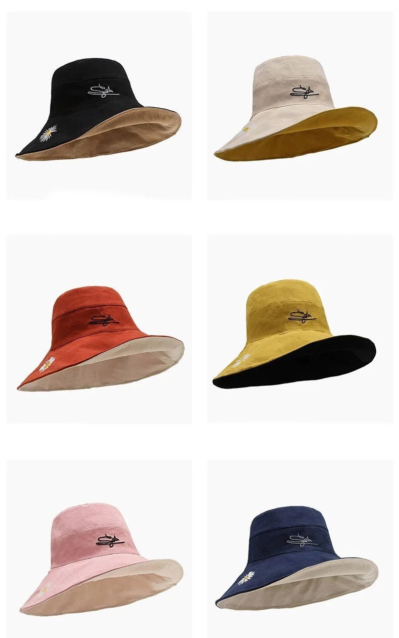 Summer 2024 New Sunshade And Sunscreen Bucket Hat Korean Version Large Brim Outdoor Fashion Neck Hat