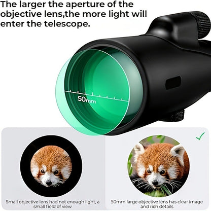 12x50 HD ZOOM Telescópio Monocular Poderoso Binóculos Portátil Telescópio de Longo Alcance Caça Acampamento Com Tripé Suporte de Celular