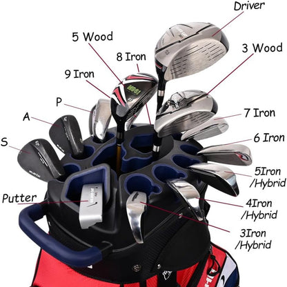 T-Lock Golf Cart Bag with 14 Way Organizer Divider Top, Premium Cart Bag with Handles and Rain Cover for Men