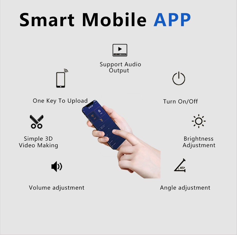 Portable Mini 3D Hologram Fan 18CM with Desktop Cover - Christmas Decoration Holographic Display, Advertising Projector for Home