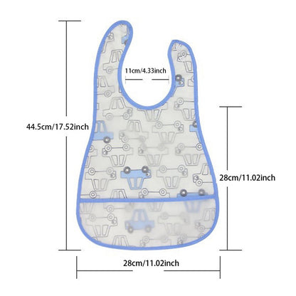 High Quality Cartoon Pattern EVA Waterproof Pocket Lunch Feeding Bibs Adjustable Baby Bibs Cute Child Baby Apron Kids Burp Cloth
