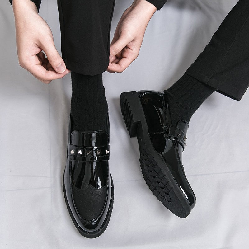 Men Loafers PU Splicing Low Heel Professional Classic Business Banquet Men Shoes Size 38-46