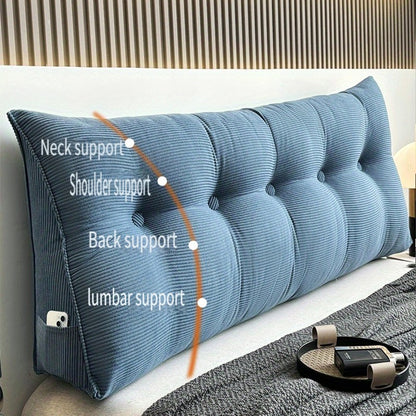 Casual Striped Wedge Floor Pillow Cushion with Side Storage Soft Fluffy Back Support Zippered Cover Hand Wash Gifts for Family