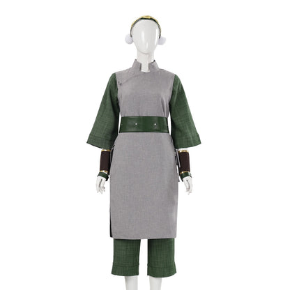 Toph Beifong Cosplay Costume Avatar of Last Airbender Live-action Gray Uniform Vest Tops Pants Outfits Halloween Carnival Suits