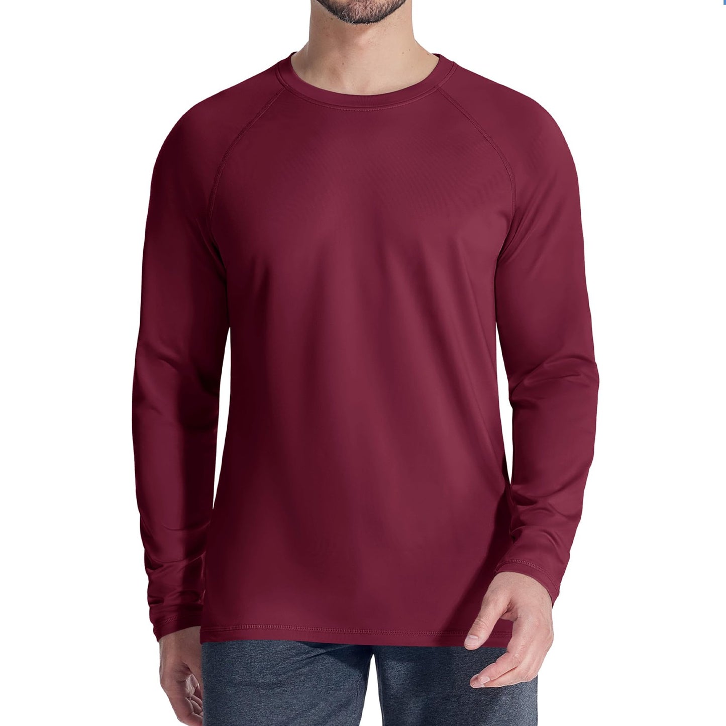 TACVASEN Fleece Lined T-shirts Mens Thermal Long Sleeve T Shirts Winter Autumn Athletic Workout Base Layer Pullover Tops Male