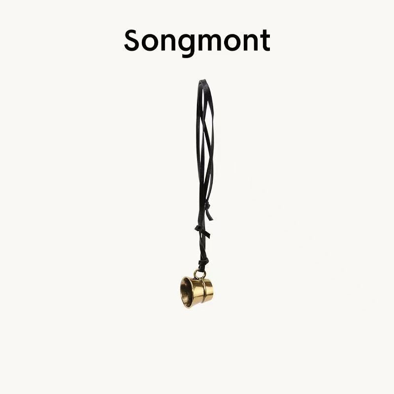 Songmont Genuine Leather Mini Bucket Bag Adjustable Drawstring Multi Straps White Black Blue Casual Chic Crossbody Bag Oversized