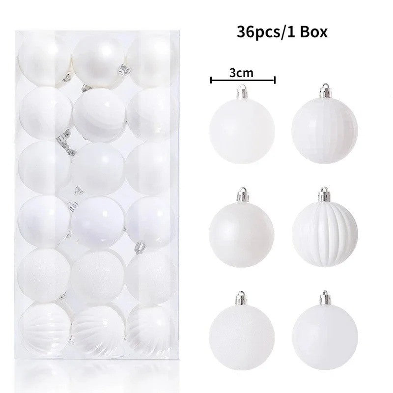 24Pcs 3cm Christmas Balls Christmas Tree Decoration Xmas Hanging Tree Pendants Home Party Christmas Tree Decor New Year Gifts