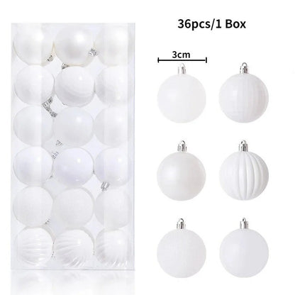 24Pcs 3cm Christmas Balls Christmas Tree Decoration Xmas Hanging Tree Pendants Home Party Christmas Tree Decor New Year Gifts