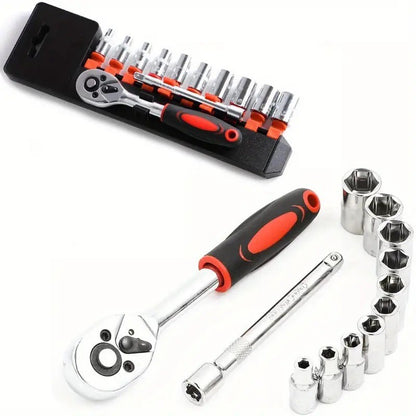 Conjunto de Ferramentas de Reparo Automotivo Xiaofei de 12 Peças, Chave de Soquete Combinada, Conjunto Completo de Ferramentas de Caixa de Ferramentas de Hardware