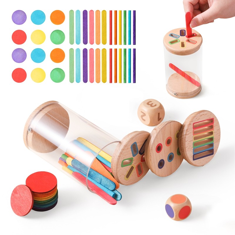 Montessori The Baby Toys Silicone Educational Toys Cognitive Toys Color Matching Bucket Toddler Toys Sensor Game Baby Games