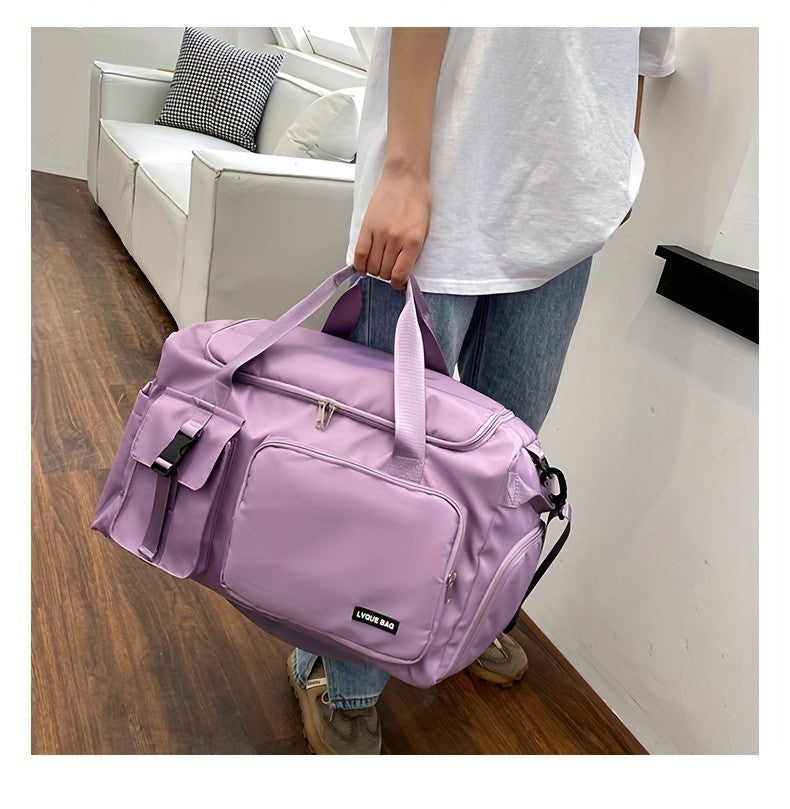 Multifunctional Women's Travel and Fitness Bag - Stylish Pink, Large Capacity, Separate Footwear Compartment