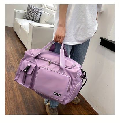 Multifunctional Women's Travel and Fitness Bag - Stylish Pink, Large Capacity, Separate Footwear Compartment