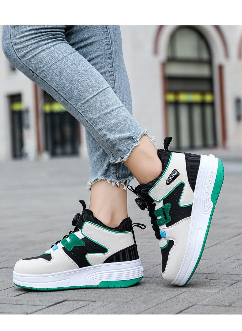 Children Junior Roller Skate Shoes Kids Sneakers with Two Boys Girls Wheels Shoes Running Adult Casual Boys Shoes size 31-42