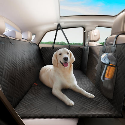 Capa de assento de carro para cães no banco traseiro, extensor de banco traseiro de fundo rígido, capacidade de carga de 180 kg, rede para cães lavável de alta resistência 600D anti-arranhões para carros e SUVs