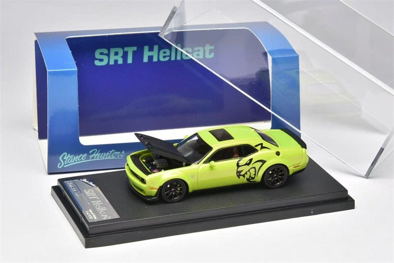 Novo Dodge Challenger Srt Hellcat Carro De Brinquedo Miniatura 1:64 Simulação Liga Abre Capô Presente Para Crianças