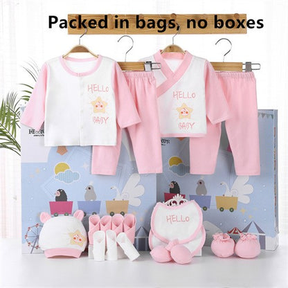 Lawadka 18piece/lot Newborn Baby Clothes For Girls Boys Sets 100% Cotton Infant Spring Autumn Soft Boy Clothing New born Hat Bib