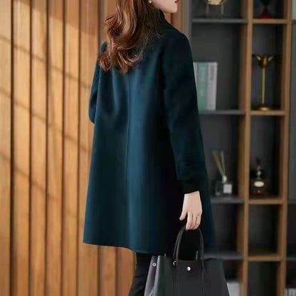 New Korean Mid-length Woolen Jacket for Women Loose Versatile Ins Fashion Coat
